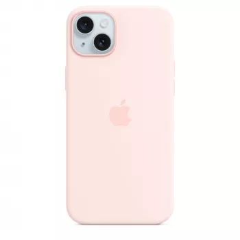 Silikoninis dėklas su MagSafe, skirtas iPhone 15 Plus - šviesiai rožinis