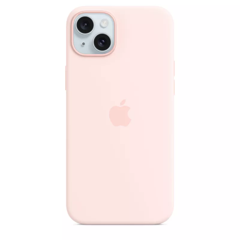 Silikoninis dėklas su MagSafe, skirtas iPhone 15 Plus - šviesiai rožinis