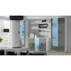 Servantėlė cama meble SOHO S7, 120 cm, balta/pilka blizgi, 3 durys, 4 lentynos