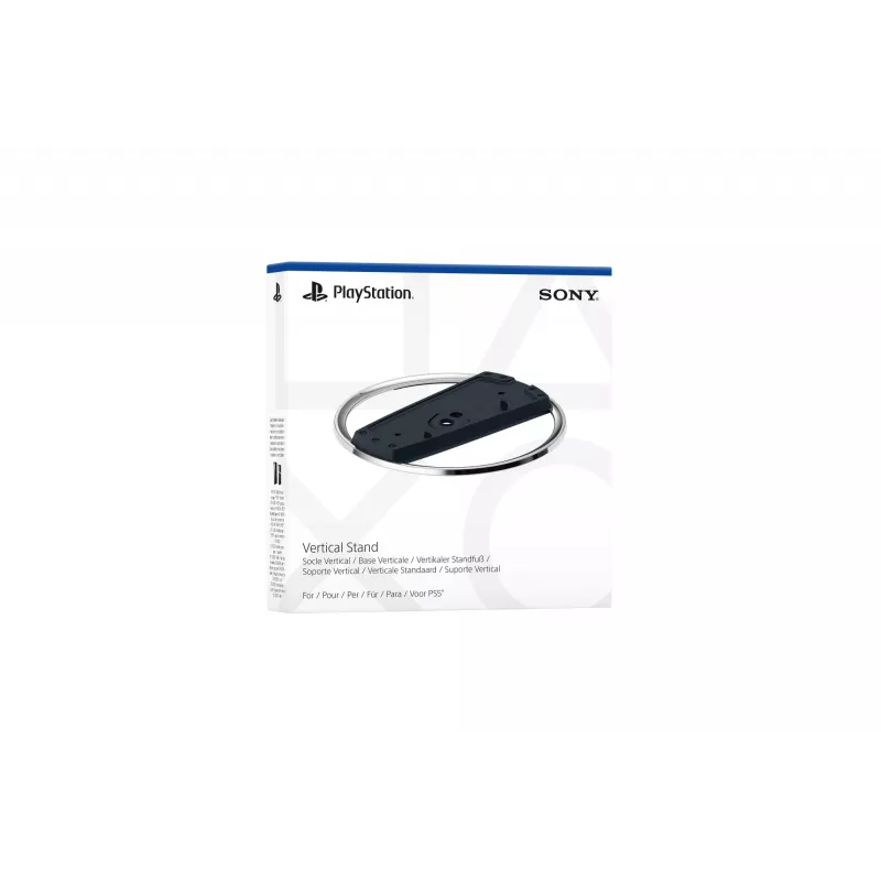 Sony vertikalus stovas, stovas, PlayStation 5 plonas, juoda, chromuota, blizgus / matinis, PlayStation 5 plonas, PlayStation 5 plonas Digital Edition, 191 mm