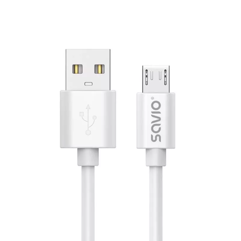 Savio USB 2.0 USB A - Micro USB White CL-167 3 m laidas