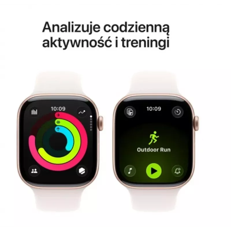 Apple Watch Series 11 GPS 46mm rožinio aukso aliuminio korpusas su šviesiai rožiniu sportiniu dirželiu S/M