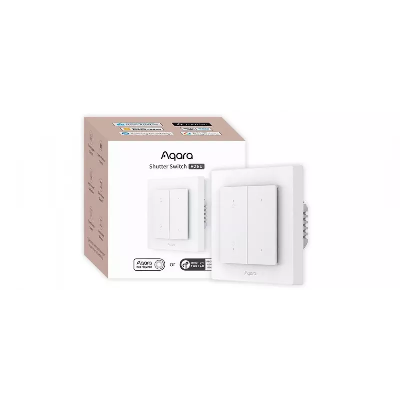Išmanusis žaliuzių jungiklis Aqara DS-K02D — centrinis valdymo blokas roletams (Thread, Zigbee, Bluetooth)