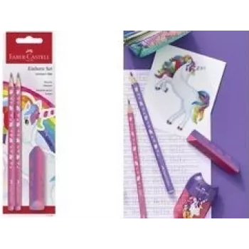 Medinių pieštukų rinkinys Faber-Castell Einhorn HB Rožinis — 1 rinkinys