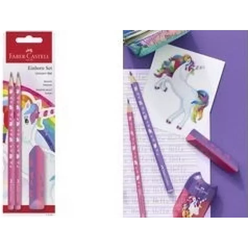 Medinių pieštukų rinkinys Faber-Castell Einhorn HB Rožinis — 1 rinkinys