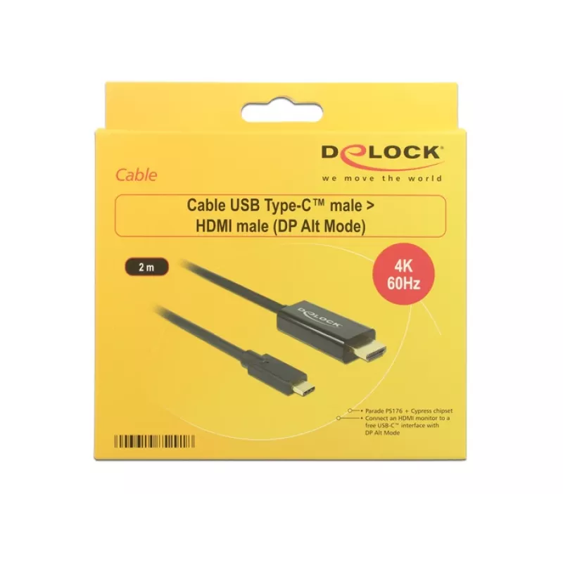 Video kabelio adapteris DeLOCK 85291 USB Type-C HDMI 2 m juoda
