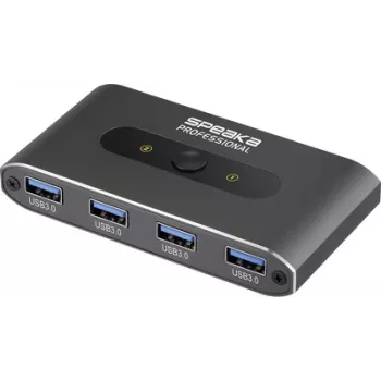 SpeaKa Professional 2 prievadų USB 3.2 Gen 1 jungiklis (USB 3.0) Pilkas (SP-13712096)