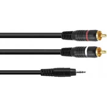 Garso adapterio kabelis Omnitronic 3,5 mm lizdas į 2 × RCA, 6 m, modelis 30225148