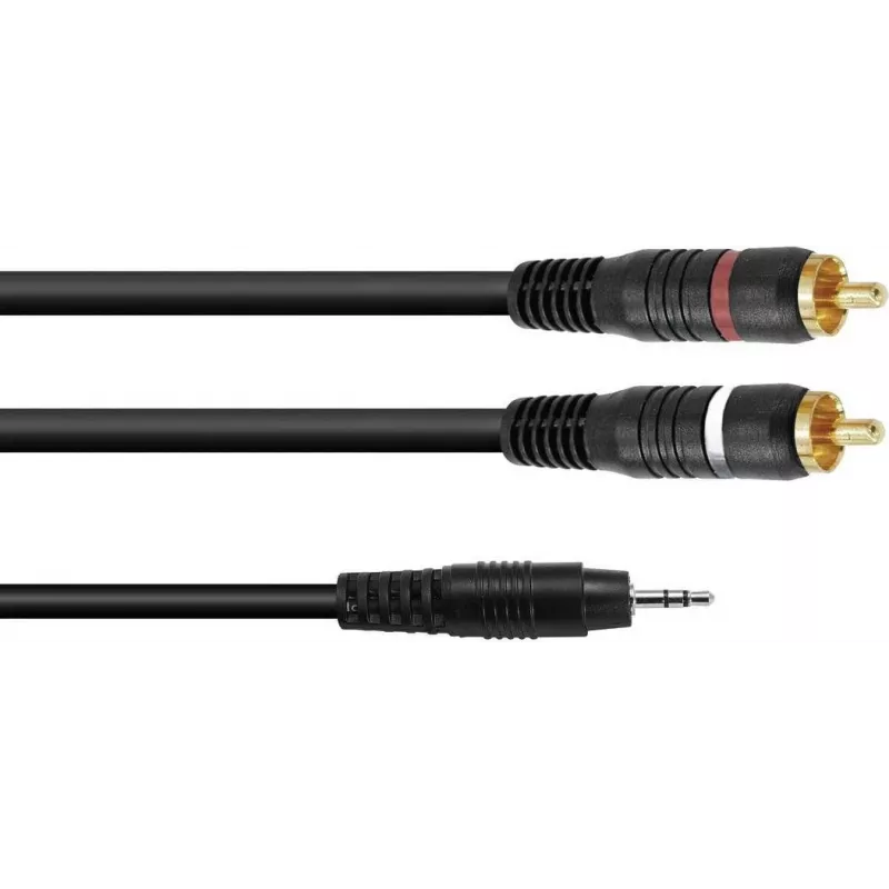 Garso adapterio kabelis Omnitronic 3,5 mm lizdas į 2 × RCA, 6 m, modelis 30225148