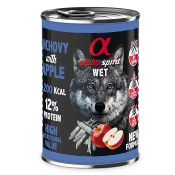 ALPHA SPIRIT WET Ančiuviai su obuoliais - drėgnas šunų ėdalas - 400 g