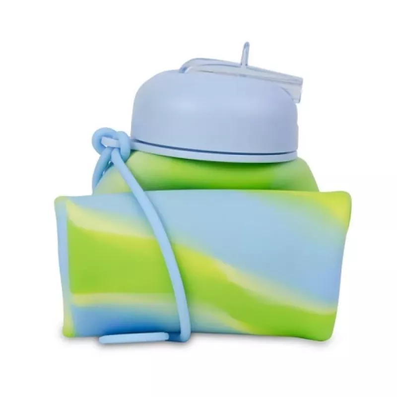 Sportinis vandens butelis cool pack silikoninis vandens butelis Z14770 600 ml mergaitėms mėlynas