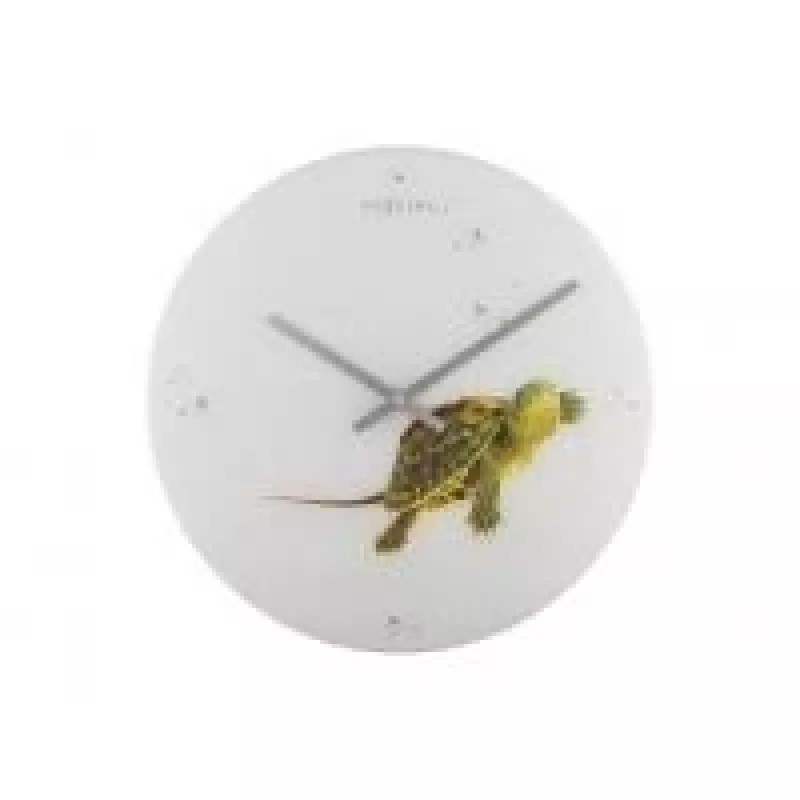 NeXtime klok 8137 Turtle, Ø43 cm, sieninis, balta / žalia