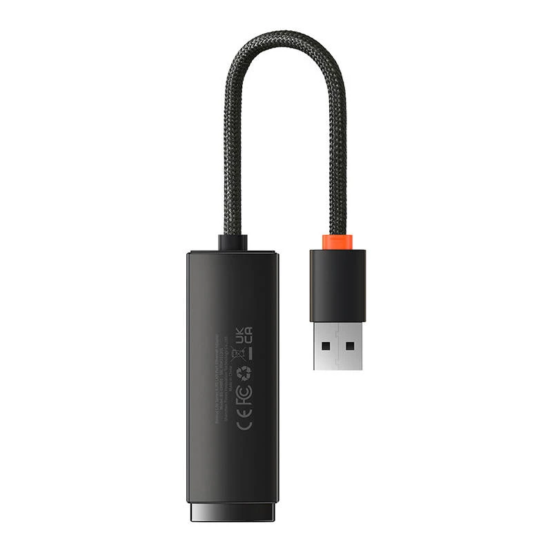 Baseus Lite Series USB į RJ45 tinklo adapteris, 100 Mb/s (juodas)
