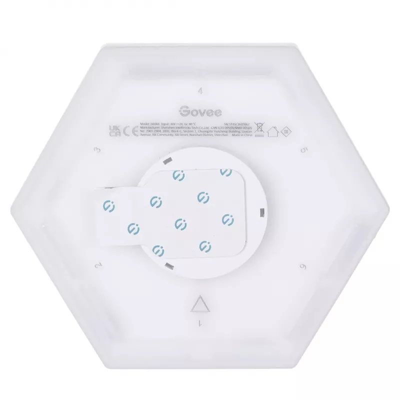 LED išmanioji panelė Govee B6066 Hexa Pro RGBIC Bluetooth Wi‑Fi 10 vnt.