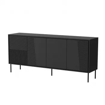 4D ABI komoda 200x45x88 matinis juodas