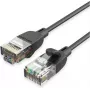 Tinklo kabelis Vention IBIBG Cat6A UTP plonas komutacinis kabelis, 1,5 m, juodas