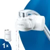 Vandens čiaupo filtras BRITA ON TAP V CU CE2 (1052067) — 4 pakopų, 600 L talpa, 3 režimai, 5 adapteriai, baltas