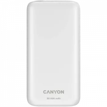 CANYON išorinė baterija PB-301 LED 30000 mAh PD 20W QC 3.0 Balta