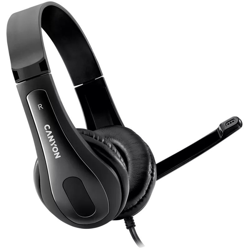 CANYON PC ausinės HSC-1 PC Mic plokščias 2m Juoda