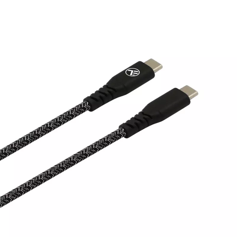 USB Type-C į Type-C duomenų kabelis Tellur TLL155471, 1 m, 3 A, 60 W PD, nailoninis pintas, juodas