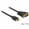 Vaizdo kabelio adapteris DeLOCK 85655 3m HDMI Type A DVI Juoda