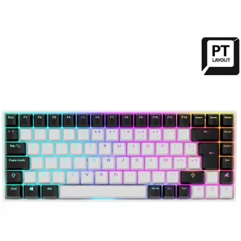 Sharkoon SKILLER SGK50 S3 klaviatūra žaidimams USB QWERTY portugališka balta