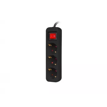 Maitinimo ilgintuvas Lanberg PS1-03F-0150-BK 1,5 m 3 AC lizdai vidaus naudojimui juodas