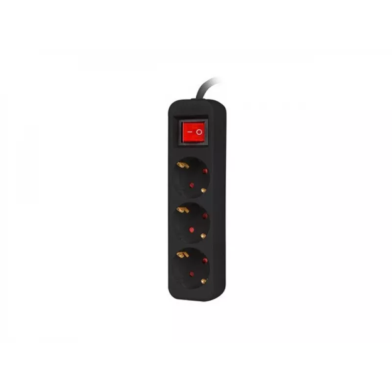 Maitinimo ilgintuvas Lanberg PS1-03F-0150-BK 1,5 m 3 AC lizdai vidaus naudojimui juodas