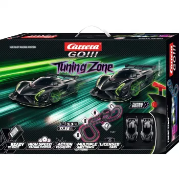 Slotų lenktynių rinkinys CARRERA GO!!! Tuning Zone 5,3 m trasos ilgis
