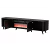 TV spintelė Cama Meble Volare 200 x 39 x 49 cm, juoda/san sebastian su židiniu