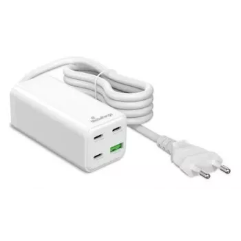 MediaRange MRMA124 mobiliojo įrenginio įkroviklis 100 W kintamoji srovė, 3x USB-C, 100–240 V įvestis, 1,5 m laidas, balta