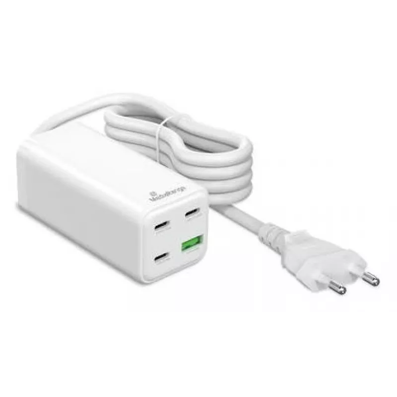 MediaRange MRMA124 mobiliojo įrenginio įkroviklis 100 W kintamoji srovė, 3x USB-C, 100–240 V įvestis, 1,5 m laidas, balta