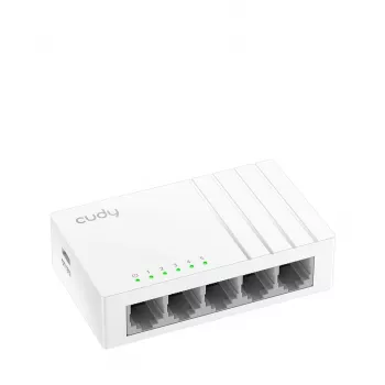 Tinklo komutatorius Cudy GS105U — Nevaldomas 5 prievadų Gigabit Ethernet (10/100/1000), baltas, 5 V