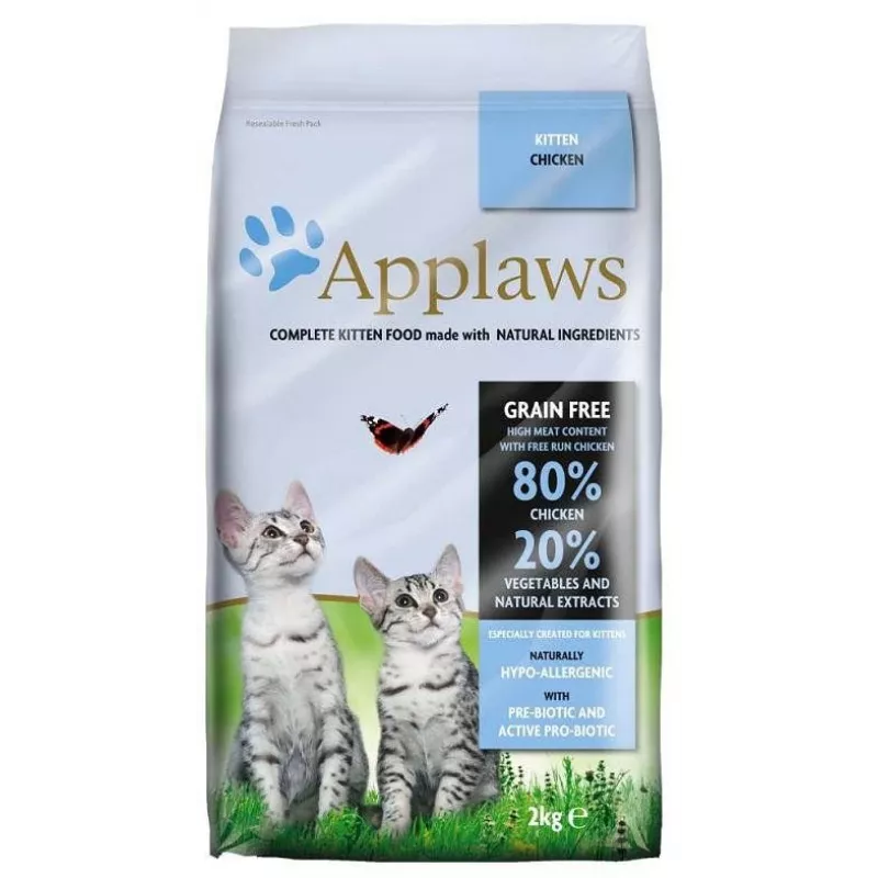 Sausas kačių ėdalas Applaws Kitten Chicken 2 kg — jaunikliams, baltymų 38%, riebalų 17%