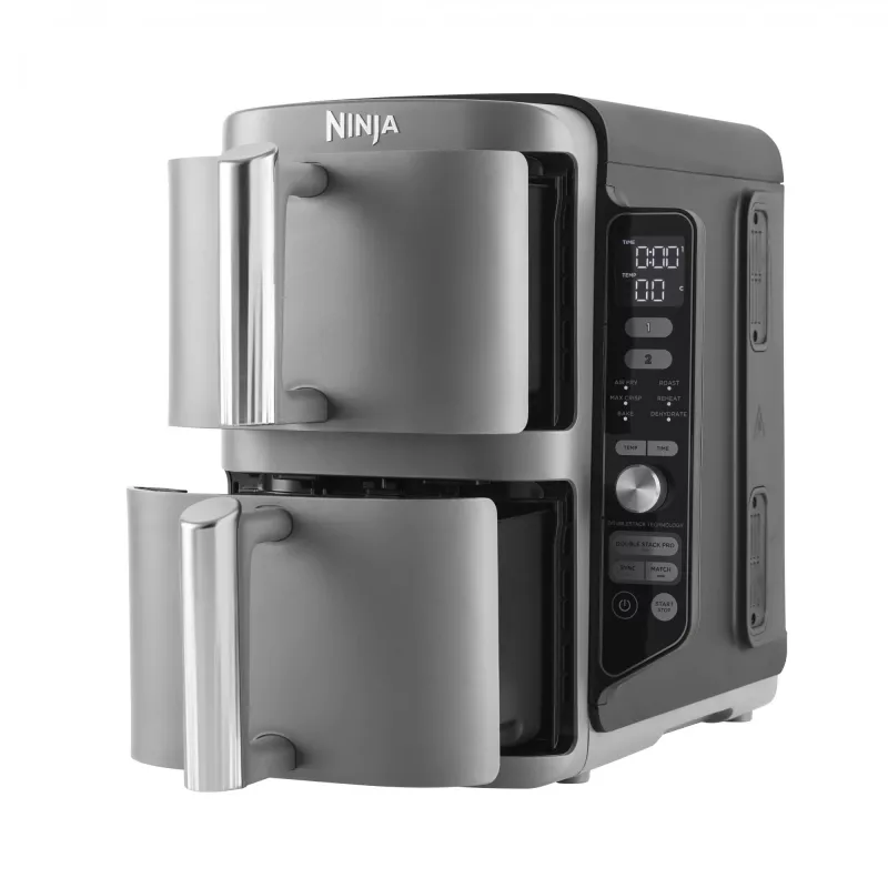 Ninja SL400EU gruzdintuvė Dviguba 9,5 L 2470 W Karšto oro gruzdintuvė Juoda, Pilka