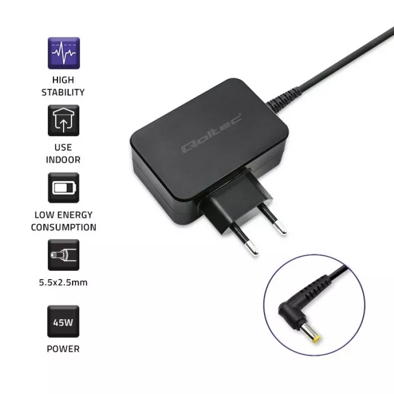 QOLTEC 52407 maitinimo adapteris Toshiba Ultrabook 45W 19V 2.37A