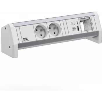 Maitinimo lizdas Bachmann DESK 2xUTE modelis 902.0298 — stalinis maitinimo skirstytuvas su 2 UTE lizdais