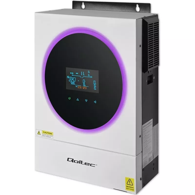 Qoltec, įtampos keitiklis, hibridinis saulės inverteris Off-Grid 4kVA 4kW 120A MPPT LCD Wi-Fi BMS Sinus