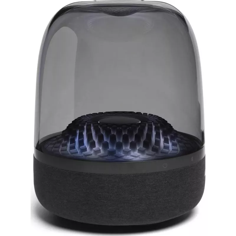 Nešiojamas belaidis garsiakalbis Harman/Kardon Aura Studio 4 — 100 W, 3 tvarkyklės, 45–20000 Hz, Juoda/Permatoma