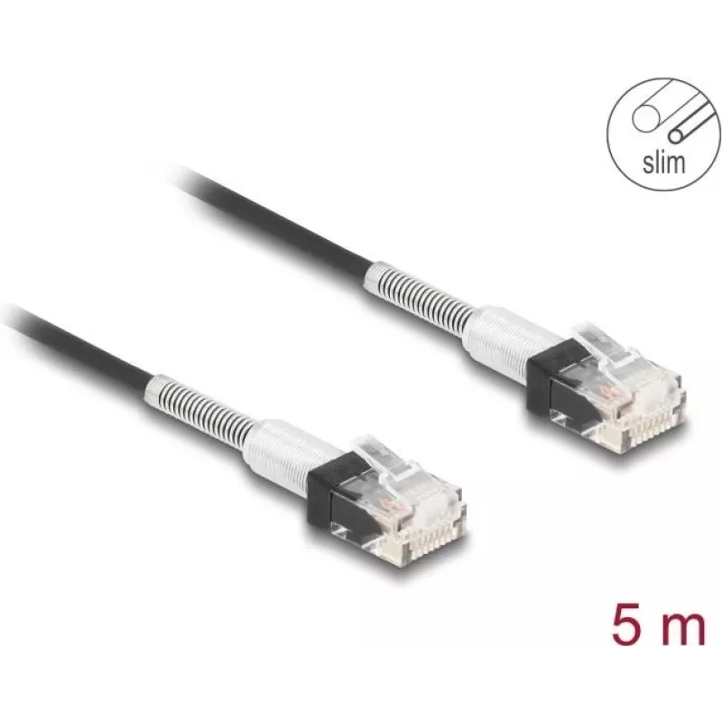 Tinklo kabelis DeLOCK RJ45 80392 Cat.6A 5 m Juodas
