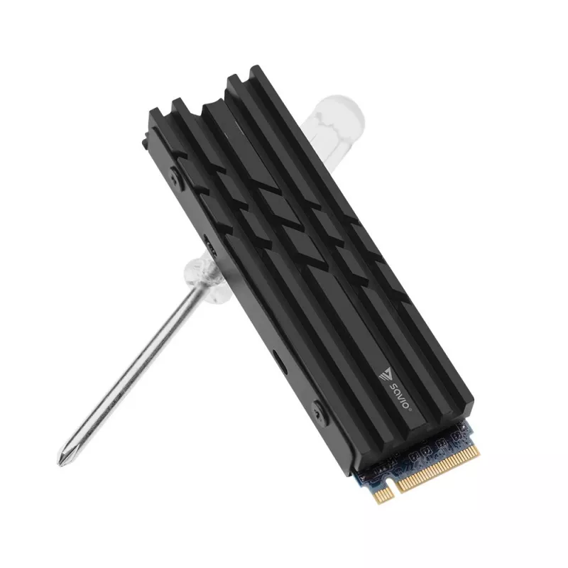 Oro aušintuvas SAVIO M.2 NVMe 2280 AK-60 juodas radiatorius 22x80 mm SSD