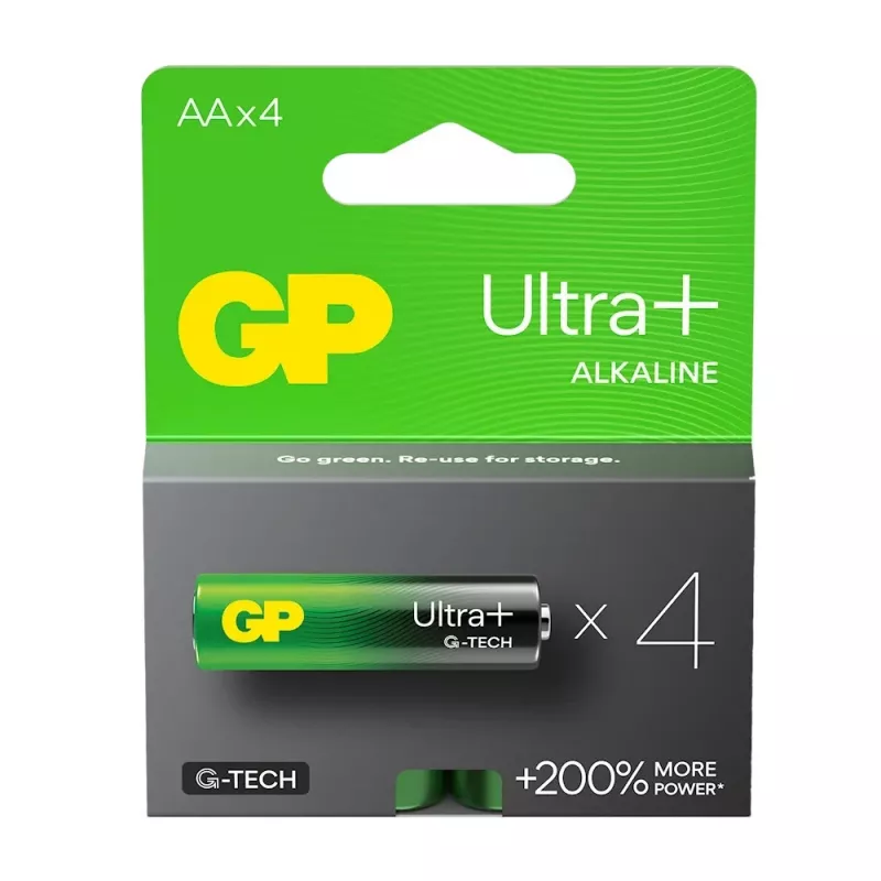 Šarminės baterijos LR6/AA GP ULTRA+ 4 vnt.