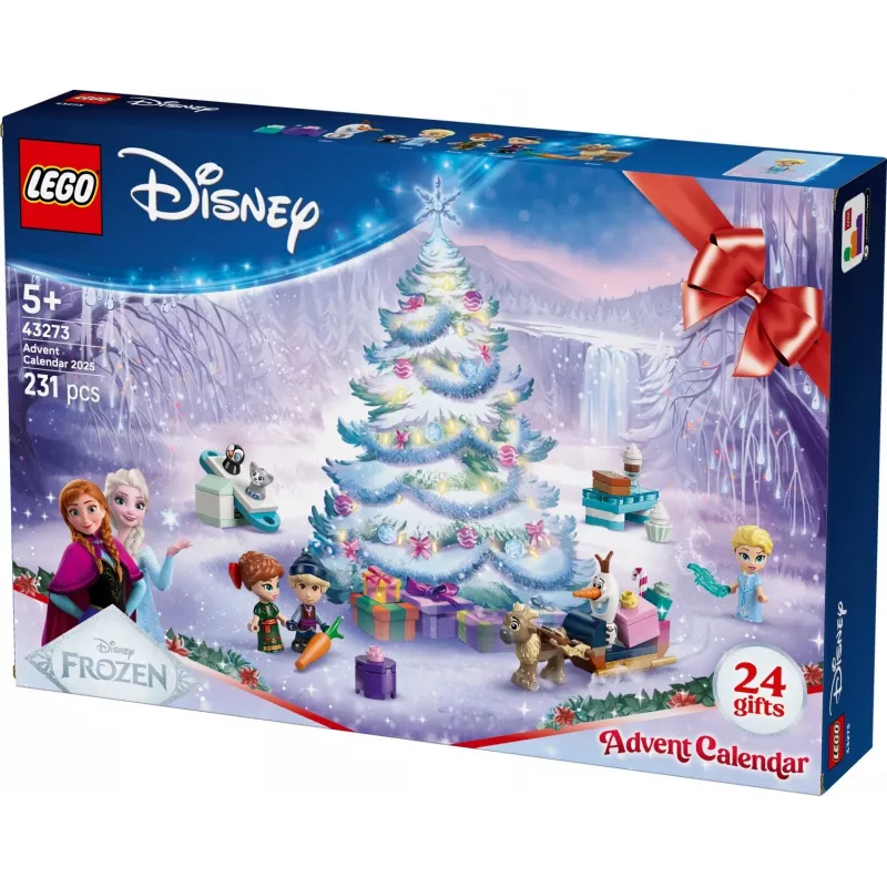 Konstruktorius LEGO Disney Frozen Advento kalendorius 2025 rinkinys 43273 — 231 detalė, 4 minifigūrėlės, amžius 5+