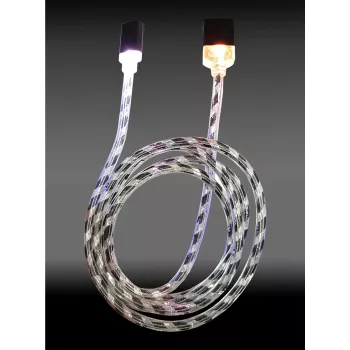 LC-POWER laidas USB-Micro-1M-8 1m juoda/sidabrinė, USB A į Micro-USB (LC-C-USB-MICRO-1M-8)