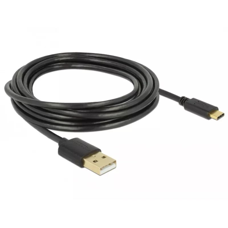 USB laidas DeLOCK 85209 USB 2.0 3 m USB A USB C Juodas