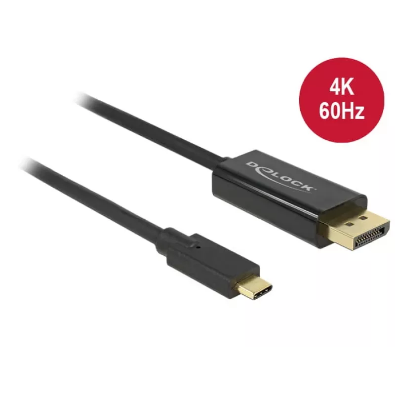 Delock laidas USB Type-C kištukas > Displayport kištukas (DP Alt Mode) 4K 60 Hz 3 m juodas