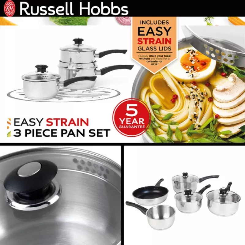 Russell Hobbs RH00542EU7 — 3 dalių nelimpantis indų rinkinys
