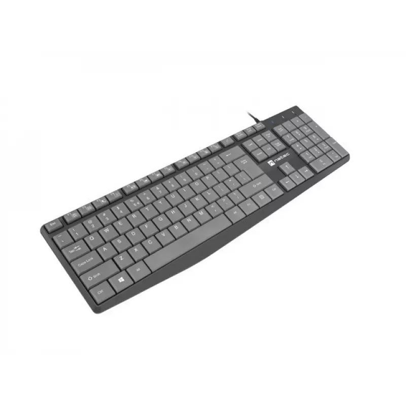 Laidinė viso dydžio klaviatūra NATEC NKL-1507 USB QWERTY US International pilka/juoda, 105 klavišai, skaitmeninė dalis
