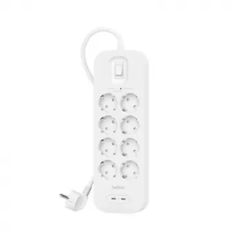 Maitinimo lizdas Belkin SRB004VF2M-V2 — 8 lizdai, 2 USB-C prievadai, apsauga nuo viršįtampių