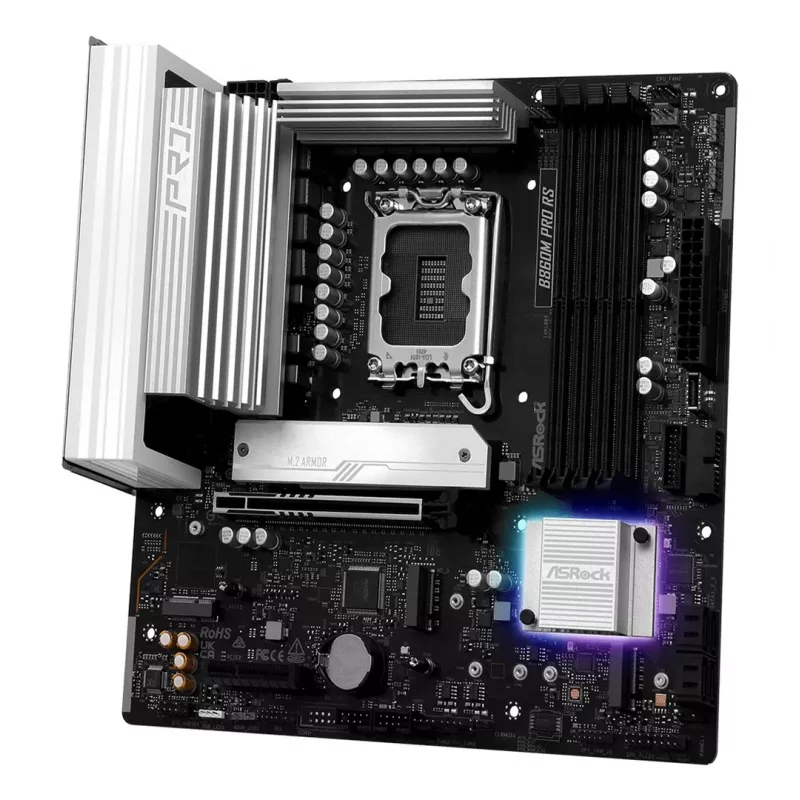 Motininė plokštė ASROCK B860M Pro RS — Intel B860, LGA 1851, micro ATX, DDR5, 4× DIMM, 2.5Gb LAN, 1×PCIe5 x16